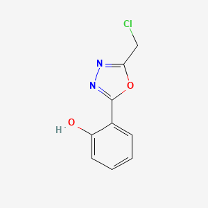 molecular formula C9H7ClN2O2 B2610249 2-[5-(Chloromethyl)-1,3,4-oxadiazol-2-yl]phenol CAS No. 329213-07-2