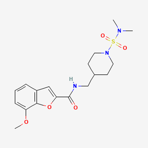 molecular formula C18H25N3O5S B2610259 N-((1-(N,N-dimethylsulfamoyl)piperidin-4-yl)methyl)-7-methoxybenzofuran-2-carboxamide CAS No. 2034330-73-7