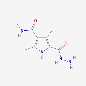 molecular formula C9H14N4O2 B2610260 5-(hydrazinecarbonyl)-N,2,4-trimethyl-1H-pyrrole-3-carboxamide CAS No. 1803588-39-7