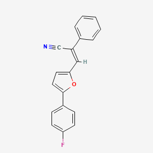 molecular formula C19H12FNO B2610273 (Z)-3-(5-(4-fluorophenyl)furan-2-yl)-2-phenylacrylonitrile CAS No. 1351360-46-7