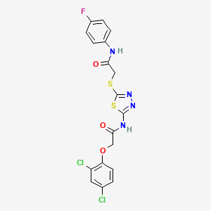 2-(2,4-dichlorophenoxy)-N-(5-((2-((4-fluorophenyl)amino)-2-oxoethyl)thio)-1,3,4-thiadiazol-2-yl)acetamide