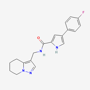 molecular formula C19H19FN4O B2610276 4-(4-fluorophenyl)-N-((4,5,6,7-tetrahydropyrazolo[1,5-a]pyridin-3-yl)methyl)-1H-pyrrole-2-carboxamide CAS No. 2034453-99-9