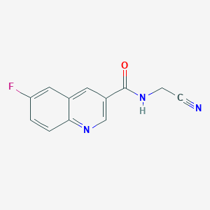 molecular formula C12H8FN3O B2610278 N-(cyanomethyl)-6-fluoroquinoline-3-carboxamide CAS No. 2093645-90-8