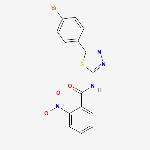 molecular formula C15H9BrN4O3S B2610279 N-[5-(4-bromophenyl)-1,3,4-thiadiazol-2-yl]-2-nitrobenzamide CAS No. 341943-27-9