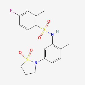 N-(5-(1,1-dioxidoisothiazolidin-2-yl)-2-methylphenyl)-4-fluoro-2-methylbenzenesulfonamide