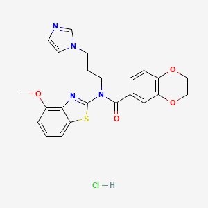 N-(3-(1H-imidazol-1-yl)propyl)-N-(4-methoxybenzo[d]thiazol-2-yl)-2,3-dihydrobenzo[b][1,4]dioxine-6-carboxamide hydrochloride