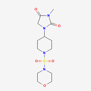 molecular formula C13H22N4O5S B2610304 3-甲基-1-(1-(吗啉磺酰基)哌啶-4-基)咪唑烷-2,4-二酮 CAS No. 2178773-94-7