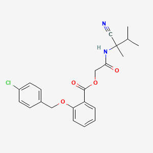 molecular formula C22H23ClN2O4 B2610311 [2-[(2-Cyano-3-methylbutan-2-yl)amino]-2-oxoethyl] 2-[(4-chlorophenyl)methoxy]benzoate CAS No. 878070-65-6