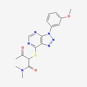 molecular formula C17H18N6O3S B2610312 2-((3-(3-methoxyphenyl)-3H-[1,2,3]triazolo[4,5-d]pyrimidin-7-yl)thio)-N,N-dimethyl-3-oxobutanamide CAS No. 941911-96-2