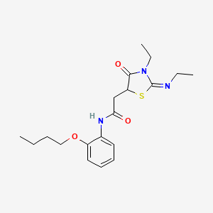 N-(2-butoxyphenyl)-2-[(2Z)-3-ethyl-2-(ethylimino)-4-oxo-1,3-thiazolidin-5-yl]acetamide