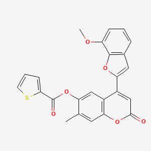 4-(7-methoxy-1-benzofuran-2-yl)-7-methyl-2-oxo-2H-chromen-6-yl thiophene-2-carboxylate