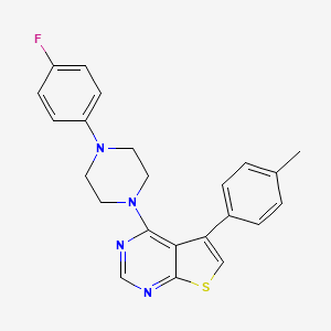 molecular formula C23H21FN4S B2610323 4-[4-(4-氟苯基)哌嗪基]-5-(4-甲基苯基)噻吩并[2,3-d]嘧啶 CAS No. 726159-84-8