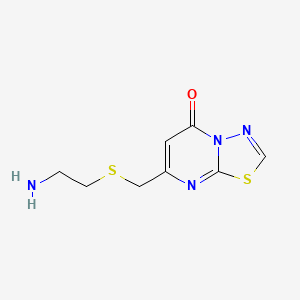 molecular formula C8H10N4OS2 B2610329 7-{[(2-氨基乙基)硫代]甲基}-5H-[1,3,4]噻二唑并[3,2-a]嘧啶-5-酮 CAS No. 1094521-94-4