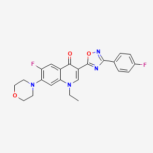 1-ethyl-6-fluoro-3-(3-(4-fluorophenyl)-1,2,4-oxadiazol-5-yl)-7-morpholinoquinolin-4(1H)-one