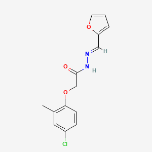 molecular formula C14H13ClN2O3 B2610338 (E)-2-(4-chloro-2-methylphenoxy)-N'-(furan-2-ylmethylene)acetohydrazide CAS No. 1351463-26-7