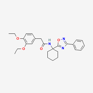 2-(3,4-diethoxyphenyl)-N-[1-(3-phenyl-1,2,4-oxadiazol-5-yl)cyclohexyl]acetamide