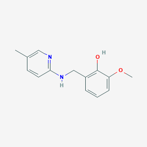 molecular formula C14H16N2O2 B2610353 2-甲氧基-6-{[(5-甲基-2-吡啶基)氨基]甲基}苯酚 CAS No. 882073-37-2