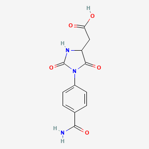 [1-(4-Carbamoylphenyl)-2,5-dioxoimidazolidin-4-yl]acetic acid