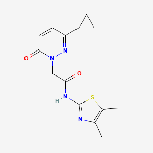molecular formula C14H16N4O2S B2610356 2-(3-cyclopropyl-6-oxopyridazin-1(6H)-yl)-N-(4,5-dimethylthiazol-2-yl)acetamide CAS No. 2034267-89-3