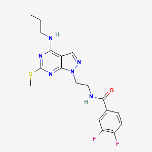 3,4-difluoro-N-(2-(6-(methylthio)-4-(propylamino)-1H-pyrazolo[3,4-d]pyrimidin-1-yl)ethyl)benzamide