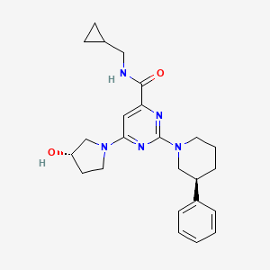 N-(cyclopropylmethyl)-6-[(3S)-3-hydroxy-1-pyrrolidinyl]-2-[(3S)-3-phenyl-1-piperidinyl]-4-pyrimidinecarboxamide