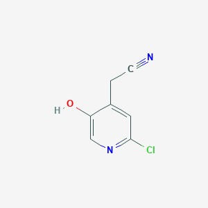 molecular formula C7H5ClN2O B2610374 2-(2-Chloro-5-hydroxypyridin-4-yl)acetonitrile CAS No. 1227576-29-5