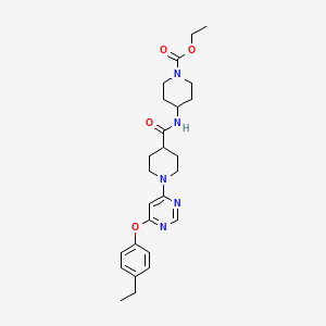 molecular formula C26H35N5O4 B2610380 Ethyl 4-[({1-[6-(4-ethylphenoxy)pyrimidin-4-yl]piperidin-4-yl}carbonyl)amino]piperidine-1-carboxylate CAS No. 1116045-32-9