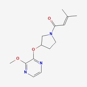 molecular formula C14H19N3O3 B2610389 1-(3-((3-甲氧基吡嗪-2-基)氧基)吡咯烷-1-基)-3-甲基丁-2-烯-1-酮 CAS No. 2034254-26-5