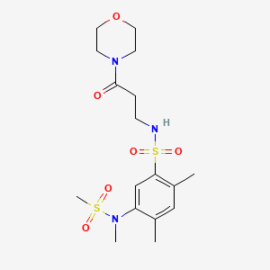 2,4-dimethyl-5-(N-methylmethylsulfonamido)-N-(3-morpholino-3-oxopropyl)benzenesulfonamide