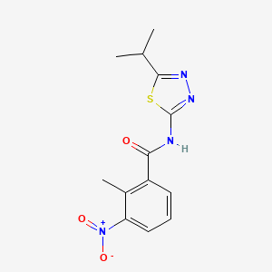 molecular formula C13H14N4O3S B2610395 N-(5-isopropyl-1,3,4-thiadiazol-2-yl)-2-methyl-3-nitrobenzamide CAS No. 391864-25-8