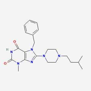 7-Benzyl-3-methyl-8-[4-(3-methylbutyl)piperazin-1-yl]purine-2,6-dione