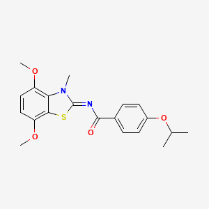 molecular formula C20H22N2O4S B2610411 (Z)-N-(4,7-dimethoxy-3-methylbenzo[d]thiazol-2(3H)-ylidene)-4-isopropoxybenzamide CAS No. 868370-78-9