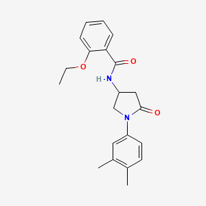 molecular formula C21H24N2O3 B2610413 N-(1-(3,4-dimethylphenyl)-5-oxopyrrolidin-3-yl)-2-ethoxybenzamide CAS No. 905678-70-8