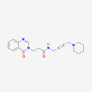 molecular formula C20H24N4O2 B2610424 3-(4-oxoquinazolin-3(4H)-yl)-N-(4-(piperidin-1-yl)but-2-yn-1-yl)propanamide CAS No. 1421473-27-9