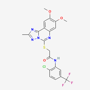 N-(2-chloro-5-(trifluoromethyl)phenyl)-2-((8,9-dimethoxy-2-methyl-[1,2,4]triazolo[1,5-c]quinazolin-5-yl)thio)acetamide
