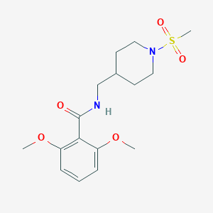 molecular formula C16H24N2O5S B2610432 2,6-dimethoxy-N-((1-(methylsulfonyl)piperidin-4-yl)methyl)benzamide CAS No. 1235662-17-5