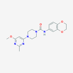 molecular formula C19H23N5O4 B2610434 N-(2,3-dihydrobenzo[b][1,4]dioxin-6-yl)-4-(6-methoxy-2-methylpyrimidin-4-yl)piperazine-1-carboxamide CAS No. 946249-18-9