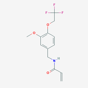 molecular formula C13H14F3NO3 B2610443 N-[[3-Methoxy-4-(2,2,2-trifluoroethoxy)phenyl]methyl]prop-2-enamide CAS No. 2361863-72-9