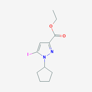 molecular formula C11H15IN2O2 B2610447 Ethyl 1-cyclopentyl-5-iodopyrazole-3-carboxylate CAS No. 2226182-49-4