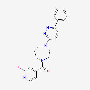 molecular formula C21H20FN5O B2610450 (2-Fluoropyridin-4-yl)-[4-(6-phenylpyridazin-3-yl)-1,4-diazepan-1-yl]methanone CAS No. 2223911-23-5