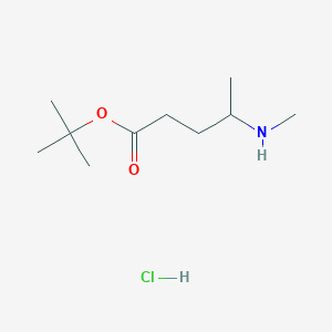 molecular formula C10H22ClNO2 B2610454 叔丁基4-(甲基氨基)戊酸盐;盐酸盐 CAS No. 2309448-35-7