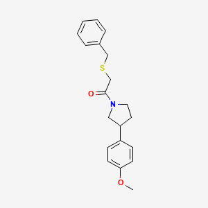 molecular formula C20H23NO2S B2610458 2-(苄硫基)-1-(3-(4-甲氧基苯基)吡咯烷-1-基)乙酮 CAS No. 1210397-20-8