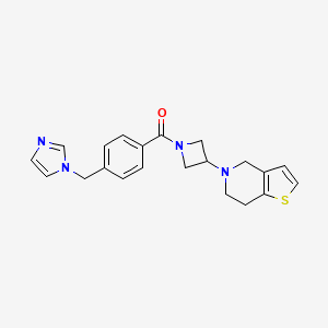 molecular formula C21H22N4OS B2610472 (4-((1H-imidazol-1-yl)methyl)phenyl)(3-(6,7-dihydrothieno[3,2-c]pyridin-5(4H)-yl)azetidin-1-yl)methanone CAS No. 2034521-84-9