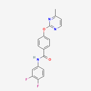 molecular formula C18H13F2N3O2 B2610473 N-(3,4-difluorophenyl)-4-((4-methylpyrimidin-2-yl)oxy)benzamide CAS No. 1334373-19-1