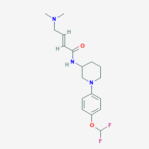 molecular formula C18H25F2N3O2 B2610481 (E)-N-[1-[4-(Difluoromethoxy)phenyl]piperidin-3-yl]-4-(dimethylamino)but-2-enamide CAS No. 2411337-30-7