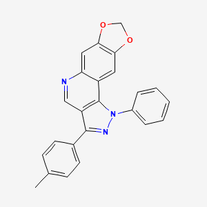 molecular formula C24H17N3O2 B2610482 1-phenyl-3-(p-tolyl)-1H-[1,3]dioxolo[4,5-g]pyrazolo[4,3-c]quinoline CAS No. 901246-33-1