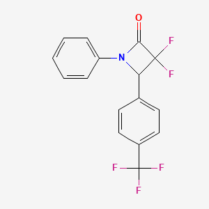 molecular formula C16H10F5NO B2610485 3,3-Difluoro-1-phenyl-4-[4-(trifluoromethyl)phenyl]-2-azetidinone CAS No. 327104-08-5