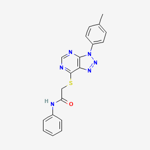 molecular formula C19H16N6OS B2610486 N-phenyl-2-((3-(p-tolyl)-3H-[1,2,3]triazolo[4,5-d]pyrimidin-7-yl)thio)acetamide CAS No. 863459-15-8