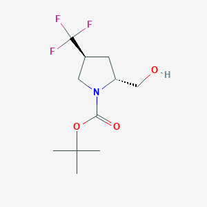molecular formula C11H18F3NO3 B2610488 Tert-butyl (2R,4S)-2-(hydroxymethyl)-4-(trifluoromethyl)pyrrolidine-1-carboxylate CAS No. 497103-75-0