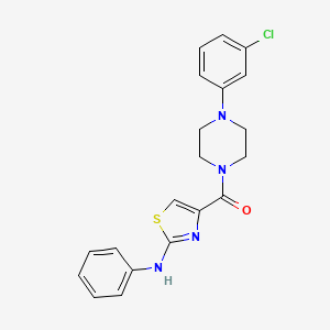 molecular formula C20H19ClN4OS B2610495 (4-(3-Chlorophenyl)piperazin-1-yl)(2-(phenylamino)thiazol-4-yl)methanone CAS No. 1105228-41-8